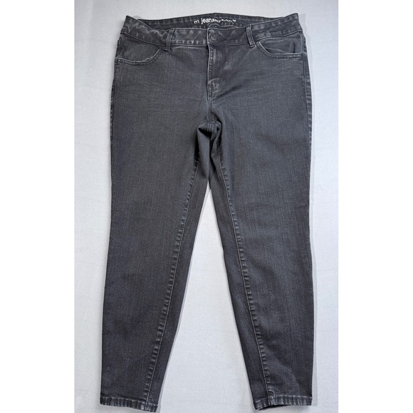 m jeans by maurices Womens 16W Short Mid Rise Black Wash Denim Jeans - Picture 1 of 3